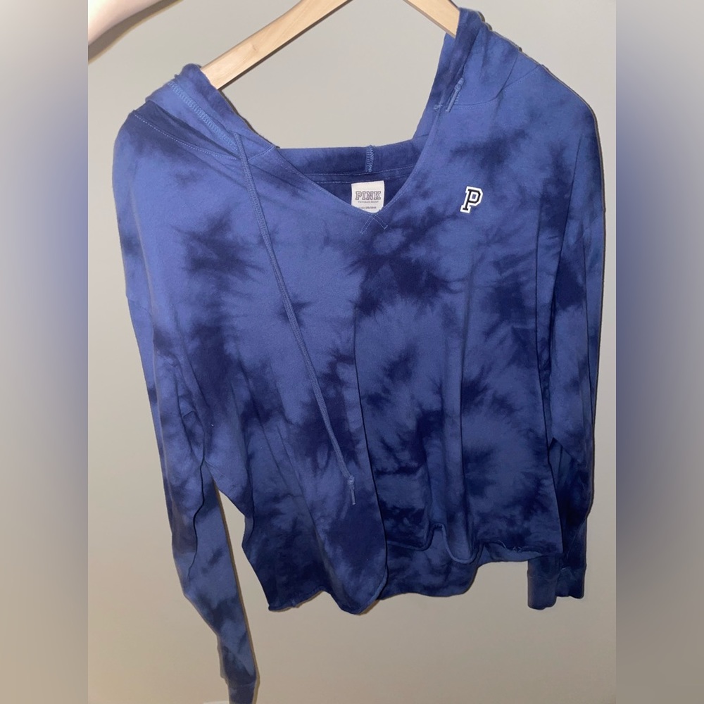 Blue cropped hoodie from Pink